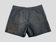 Sandro black 100% lamb leather shorts size UK6/US2