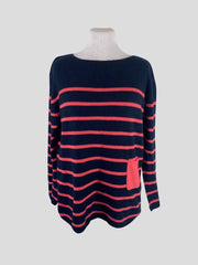 Chinti & Parker navy & orange 100% cashmere jumper size UK8/US4