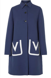 Valentino Garavani navy 100% virgin wool coat size UK12/US8