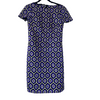 Prada purple print wool & silk short sleeve dress size UK6/US2