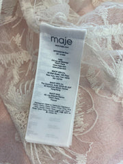 Maje cream see through short sleeve top size UK8/US4
