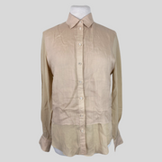 Joseph beige 100% ramie long sleeve shirt size UK8/US4