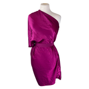 Lanvin purple 100% silk drape evening dress size UK8/US4