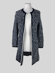 Vicedomini grey tweed wool & mohair long cardigan size UK8/US4