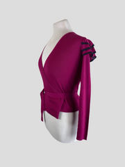 Sonia Rykiel purple 100% wool wrapped jumper size UK8/US4