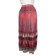 Ba&sh red print A- line midi skirt size UK6/US2