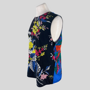 Diane Von Furstenberg multicoloured 100% silk sleeveless top size UK12/US8